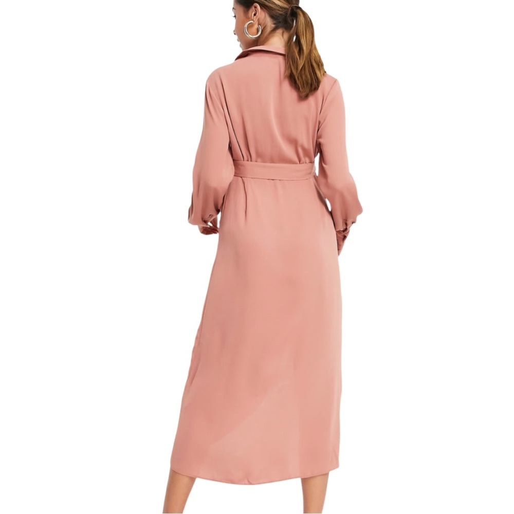Terracotta Midi Wrap Dress - Picture 3 of 11